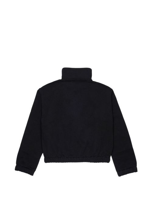 Felpa bambina Diesel Salila nera con zip e logo Oval D DIESEL KIDS | J02916KYAZ3K900